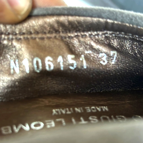 AGL Gray Suede Cap Toe Slip On Bar Wedge Heel Dress Shoe Pump size 37 - Picture 6 of 8